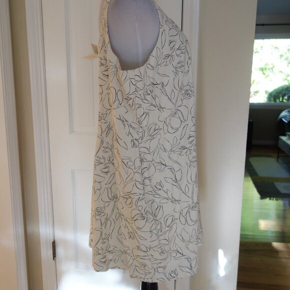NWT A NEW DAY Off-White Black Outline Floral Print Summer Dress – XXL - Picture 5 of 10